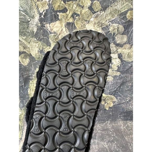 New Birkenstock Papillio Arizona Teddy Shearling Fur Platform Sandals Black EU37 - Picture 9 of 9